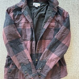 Carhartt Black and Red Checkered Shirt Jacket